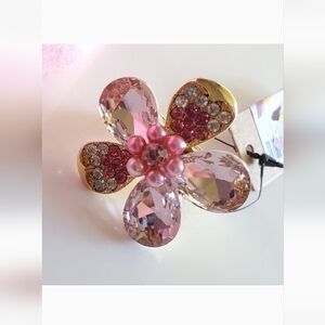 Rhinestone Flower Stretch Ring
